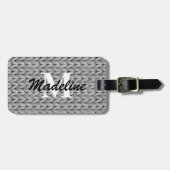 グレーニット荷物タグ+名前、モノグラム ラゲッジタグ (正面横)