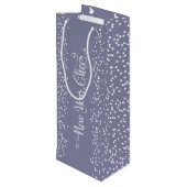 グレーニューイヤー応援エレガントホワモダンイトスノーフレーク ワインギフトバッグ (裏面アングル)