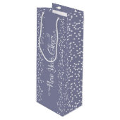 グレーニューイヤー応援エレガントホワモダンイトスノーフレーク ワインギフトバッグ (正面アングル)