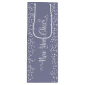 グレーニューイヤー応援エレガントホワモダンイトスノーフレーク ワインギフトバッグ (正面)