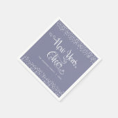 グレーニューイヤー応援シックホワイトスノーフレークカスタム スタンダードカクテルナプキン (角)