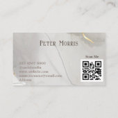 グレーニュートラルトーンミニマリストQRコードプロフェッショナル 名刺 (裏面)