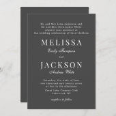 グレーニュートラルリファインクラシック結婚式招待状 招待状 (正面/裏面)
