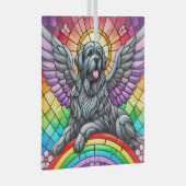 グレーニューファンドランドエンジェルサンキャッチャガラスオーナメント ガラスオーナメント (正面右)