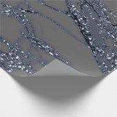 グレーネイビースパークグラファイトグリッターマーブルストーンルクス ラッピングペーパー (角)