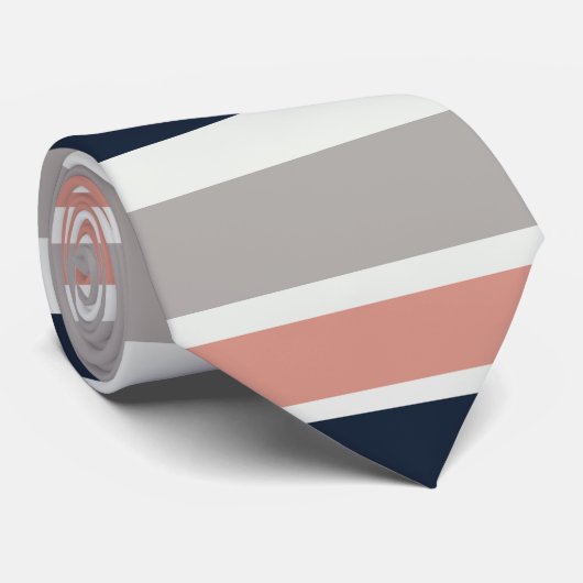 グレーネイビーブルーピンク沿岸のストライプ模様 ネクタイ (ロール)