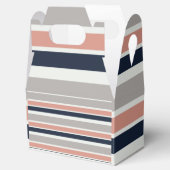 グレーネイビーブルーピンク沿岸ストライプ フェイバーボックス (オープン)