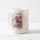 グレーネコの花 コーヒーマグカップ (正面左)