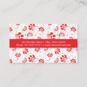 グレーネット付きポープリントとグルーミングコームのパターン 名刺 (裏面)