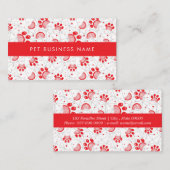 グレーネット付きポープリントとグルーミングコームのパターン 名刺 (正面/裏面)