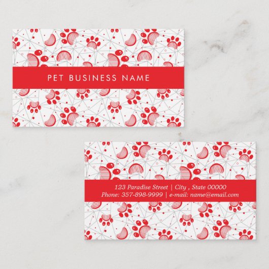 グレーネット付きポープリントとグルーミングコームのパターン 名刺 (正面/裏面)