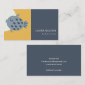 グレーネービーオークレかわいいサンディ·リトルフィッシュベイビシッター 名刺 (正面/裏面)