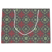 グレーノルディエレガントックウィンタースノーフレークトレンディー ラージペーパーバッグ (正面)