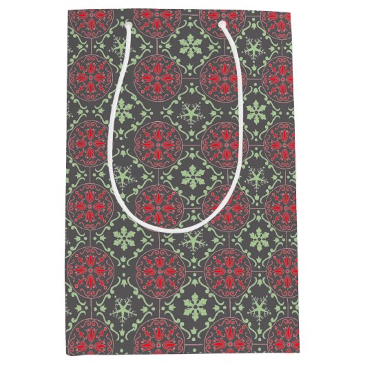 グレーノルディエレガントックウィンタートレンディースノーフレーク ミディアムペーパーバッグ (正面)