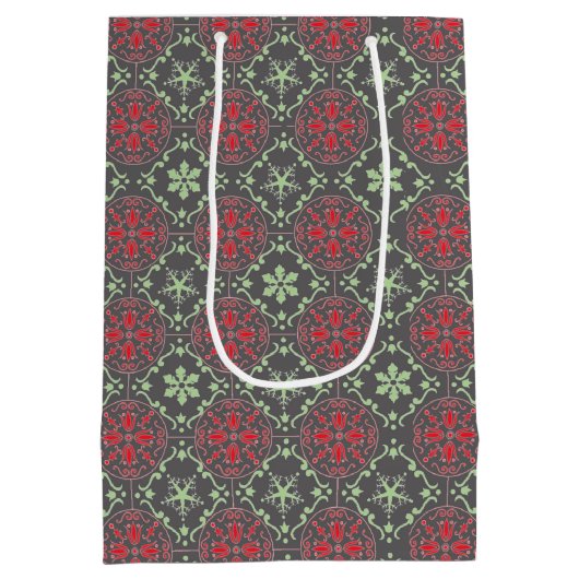 グレーノルディエレガントックウィンタートレンディースノーフレーク ミディアムペーパーバッグ (裏面)