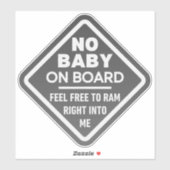 グレーノーおもしろいベビーボード大人の注意バンパー シール (シート)