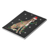 グレーハウンドのクリスマスライトかわいいサンタグレイハウンド ノートパッド (回転)