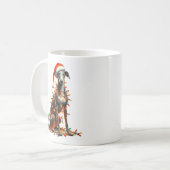 グレーハウンドドッグパピースクリスマス コーヒーマグカップ (正面左)
