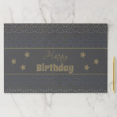 グレーハッピーバースデー紙ランチョンマットと星 ペーパーパッド (インサイチュ)
