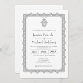 グレーハムサ幾何学結婚式招待状 招待状 (正面/裏面)