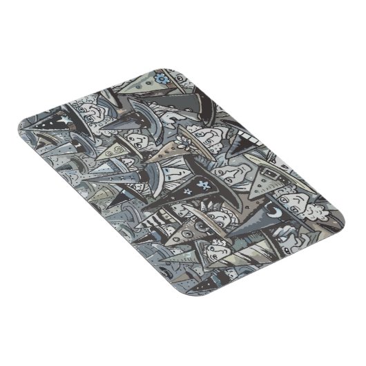 グレーハロウィーン魔女ギャザリングマグネットのシェード マグネット (右側)