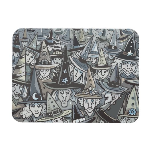 グレーハロウィーン魔女ギャザリングマグネットのシェード マグネット (横)