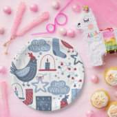 グレーハローウィンタークリスマスイラストレーション紙 ペーパープレート (パーティー)