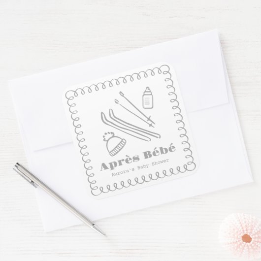 グレーハンドドロッドウィンターエールベベベビーブシャワー スクエアシール (封筒)