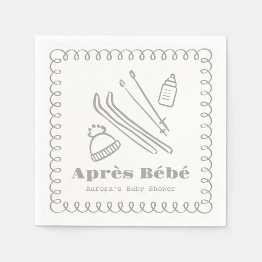 グレーハンドドロードエールベベベビーブシャワー スタンダードカクテルナプキン (正面)