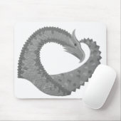 グレーハートドラゴンの白 マウスパッド (マウス)