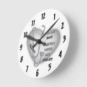 グレーハートEMT ラウンド壁時計 (傾斜)