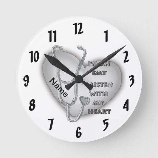 グレーハートEMT ラウンド壁時計 (正面)