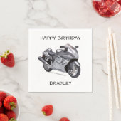 グレーバイク誕生日 スタンダードカクテルナプキン (インサイチュ)