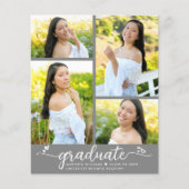 グレーバジェット卒業4フォトスクリプト招待状 (正面)