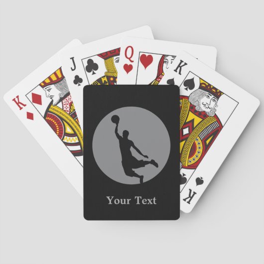 グレーバスケットボールの円のロパーソナライズされたゴ トランプ (裏面)
