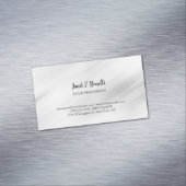 グレーバックグラウンエレガントドプレーンシンプルプロフェッショナル マグネット名刺 (インサイチュ)