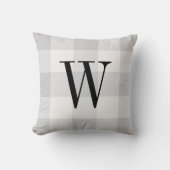 グレーバッファローチェックモノグラム |農家モダン家 クッション (正面)