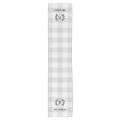 グレーバッファローチェックモノグラム |農家モダン家 ショートテーブルランナー (正面)