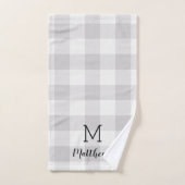 グレーバッファローチェックモノグラム |農家モダン家 バスタオルセット (ハンドタオル)