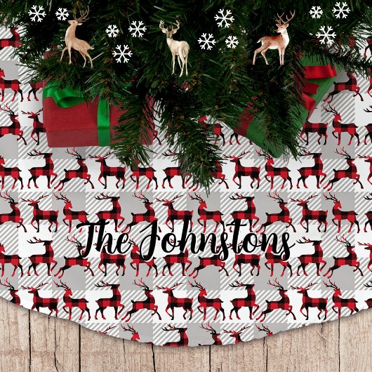 グレーバッファロープレイドのバッファローレイド ブラッシュドポリエステルツリースカート