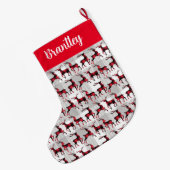 グレーバッファロープレイドのバッファローレイド ラージクリスマスストッキング (裏面 (吊り時))