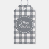 グレーバッファロープレイドクリスマス ギフトタグ (正面)