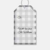 グレーバッファロープレイドクリスマス ギフトタグ (裏面)