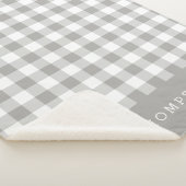 グレーバッファロープレイドパーソナライズされた シェルパブランケット (3/4)