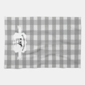 グレーバッファロープレイドファームカウキッチンタオル キッチンタオル (横)