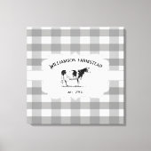 グレーバッファロープレイドファームカウキャンバスプリント キャンバスプリント (正面)