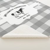 グレーバッファロープレイドファームカウシェルパブランケット シェルパブランケット (3/4)