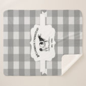 グレーバッファロープレイドファームカウシェルパブランケット シェルパブランケット (正面(横))