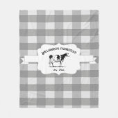 グレーバッファロープレイドファームカウズフリースブランケット フリースブランケット (正面)