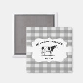 グレーバッファロープレイドファームカウマグネット マグネット (正面/裏面)